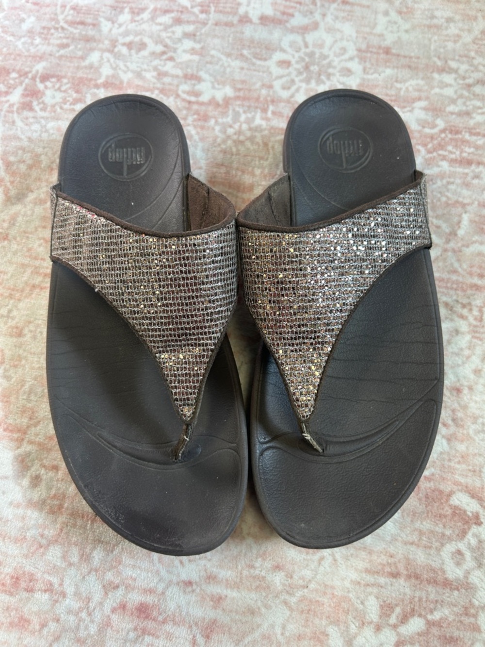 Fitflop Bronze Glitter Thong Sandals